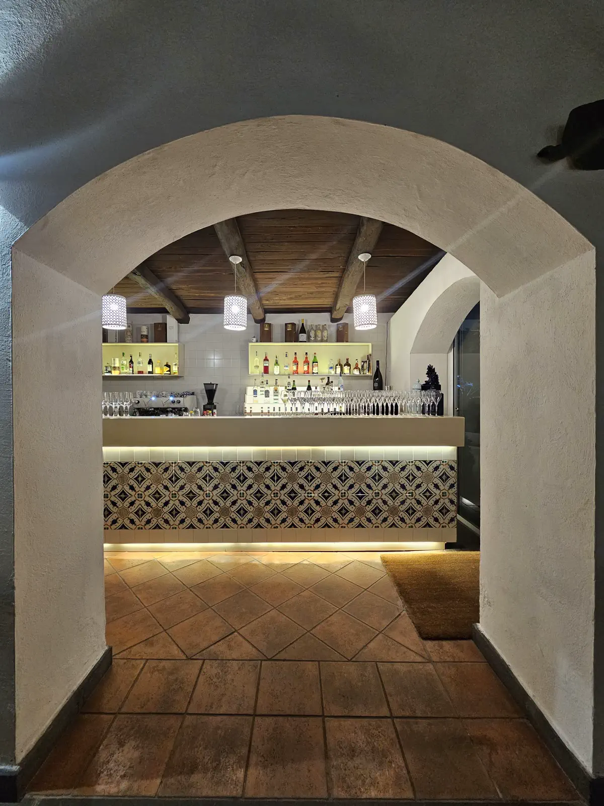 Vaulted portico of Tenuta Villa Guerra
